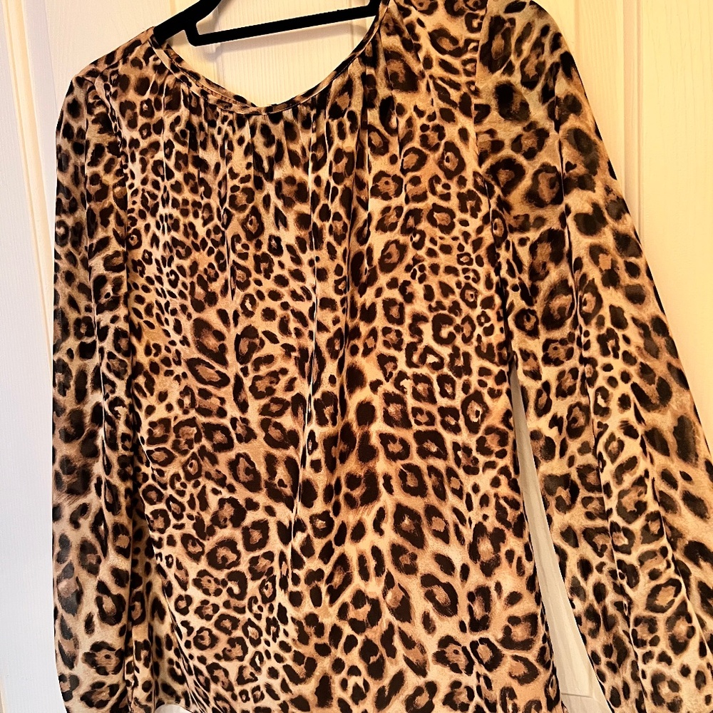 WHBM Leopard Print Blouse